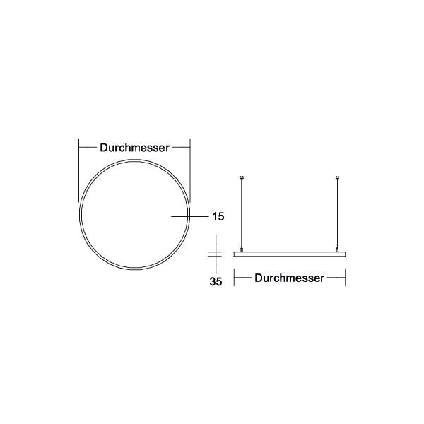 LED-Pendelleuchte 42W ANDROS 3000K 1LED 3300lm sw LED nicht austauschbar sym
