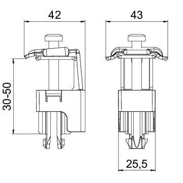 PV-Klemmstück VA 30-50mm 79x43x42mm