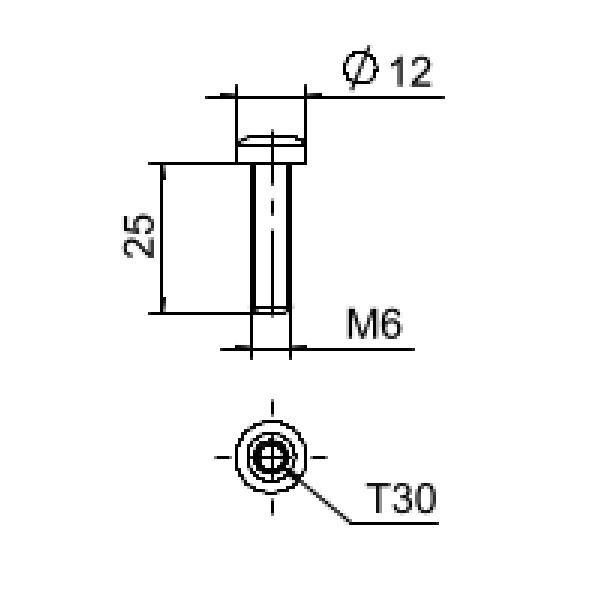 Flachrundschraube Flachkopf TX Edst unbeh 1/4Zoll