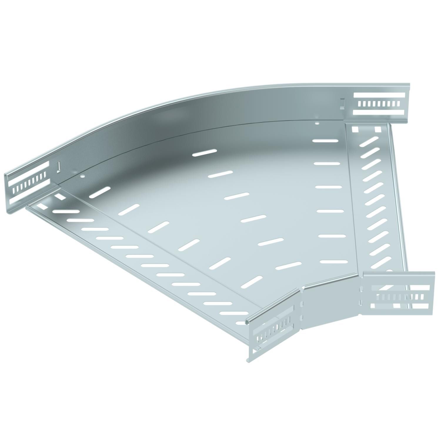 Bogen_starr 45° ST horiz 60x400mm int.Verb integrierter Verbinder60x400mm