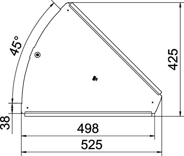 Deckel Bogen vz Drehriegel 500x525mm f.Kabelrinne