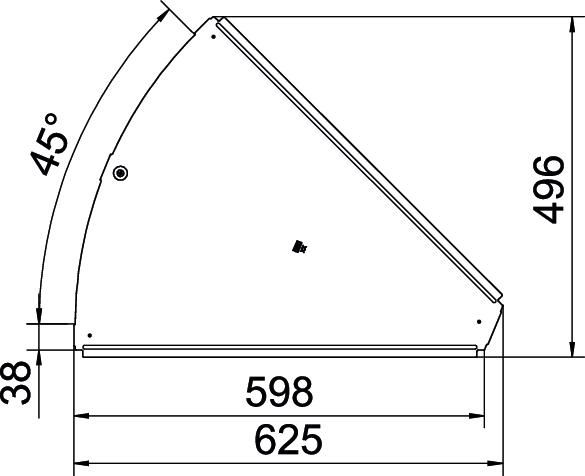 Deckel Bogen vz Drehriegel 600x625mm f.Kabelrinne