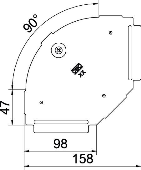 Deckel Bogen vz Drehriegel 100x157mm f.Kabelrinne