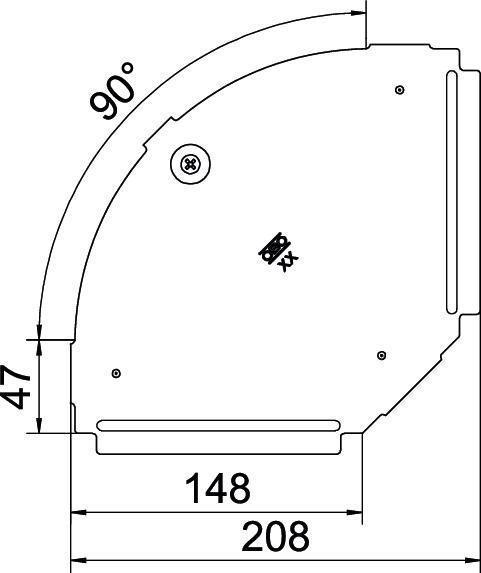 Deckel Bogen Edst vz Drehriegel 150x207mm f.Kabelrinne