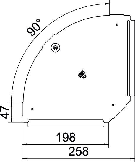 Deckel Bogen Edst vz Drehriegel 200x257mm f.Kabelrinne