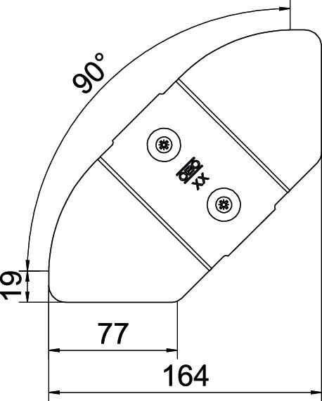 Deckel Bogen vz Drehriegel 100xmm f.Kabelrinne