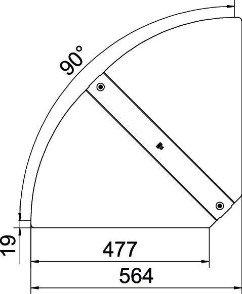 Deckel Bogen vz Drehriegel 500xmm f.Kabelrinne