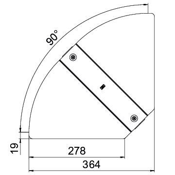 Deckel Bogen Edst vz Drehriegel 300xmm f.Kabelrinne