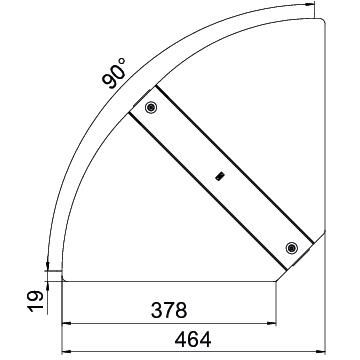Deckel Bogen Edst vz Drehriegel 400xmm f.Kabelrinne