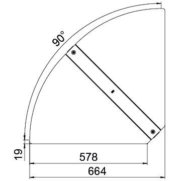 Deckel Bogen Edst vz Drehriegel 600xmm f.Kabelrinne