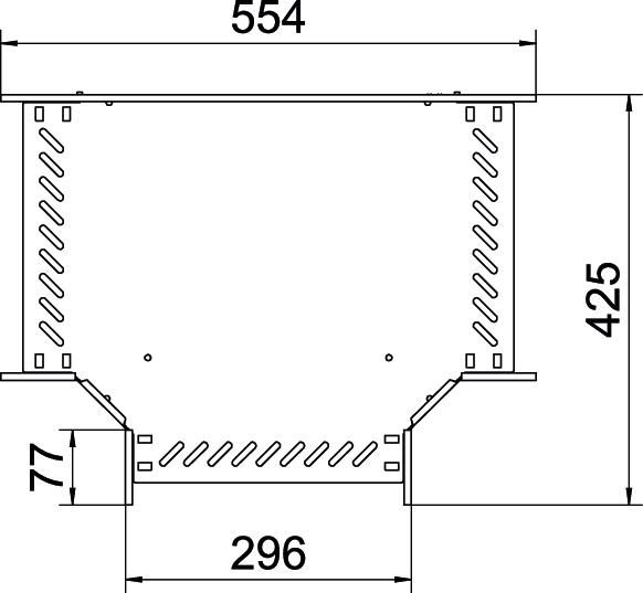 T-Stück Kabelrinne ST 110x300mm vz horiz int.Verb