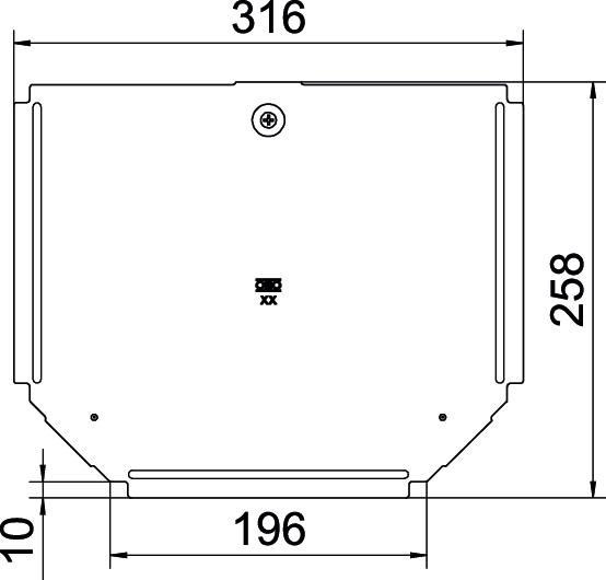 Deckel T-Stück ST Drehriegel 200mm vz f.Kabelrinne