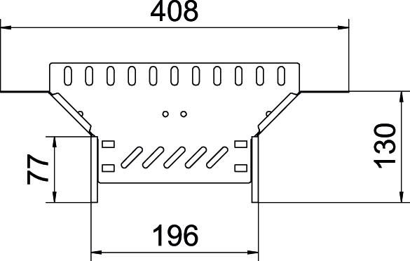Anbau-Abzweigstück VA vz 60x200mm int.Verb
