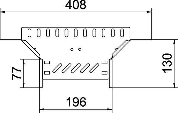 Anbau-Abzweigstück VA vz 60x200mm int.Verb