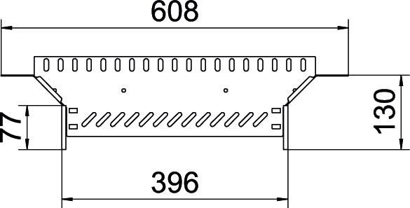 Anbau-Abzweigstück VA vz 60x400mm int.Verb