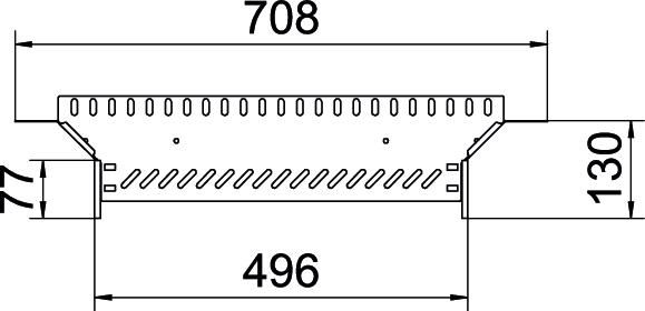 Anbau-Abzweigstück VA vz 60x500mm int.Verb
