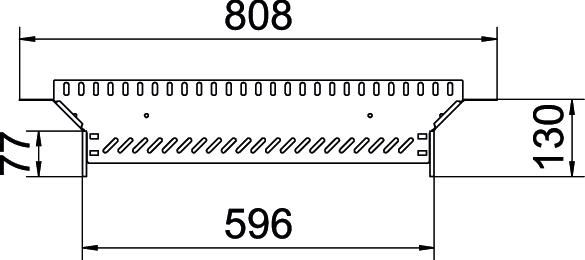 Anbau-Abzweigstück VA vz 60x600mm int.Verb
