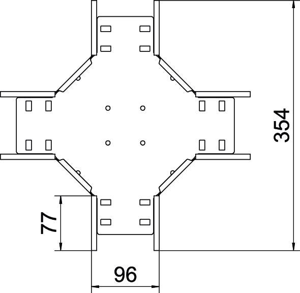 Kreuzstück Kabelrinne ST 60x100mm int.Verb