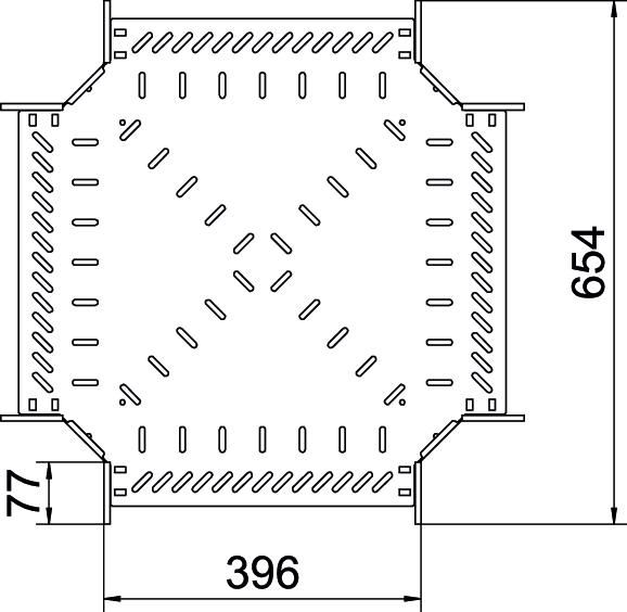 Kreuzstück Kabelrinne ST 60x400mm int.Verb f.Funktionserh