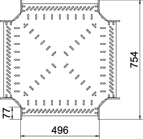 Kreuzstück Kabelrinne ST 60x500mm int.Verb