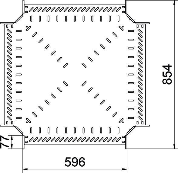Kreuzstück Kabelrinne ST 60x600mm int.Verb