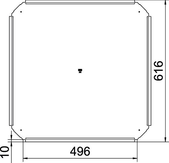 Deckel Kreuzstück ST Drehriegel 500mm f.Kabelrinne