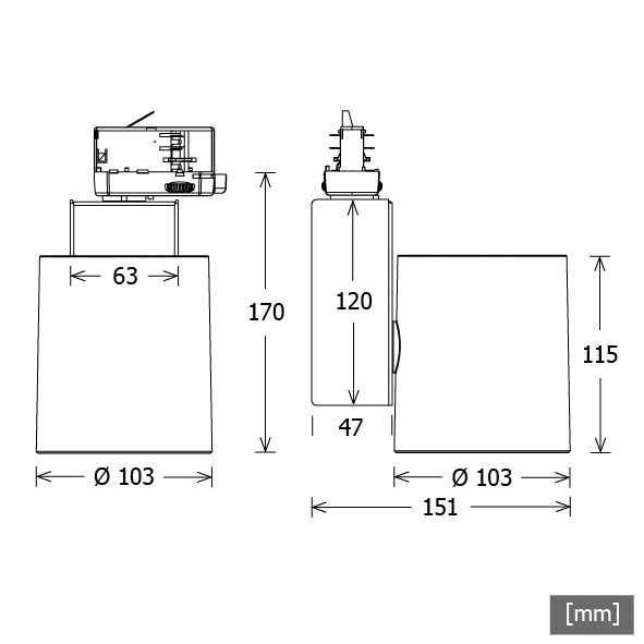 LED-Schienenstrahler 46,2 4000K 5640lm EVG si mt 1LED ST IP20 RF:hochglänzend
