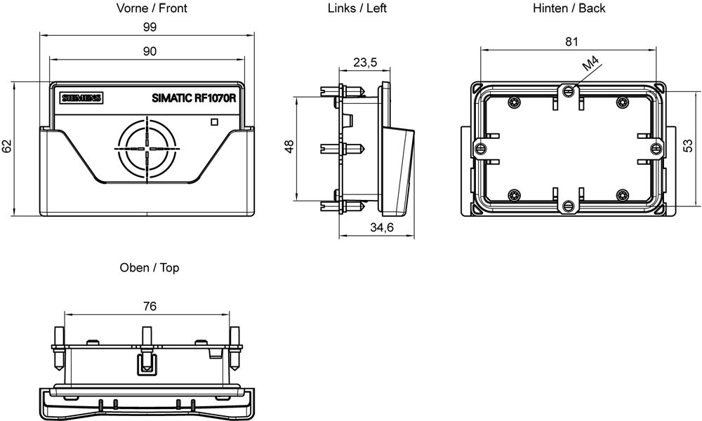 RFID-Lesegerät ISO 15693 13,559999MHz 30mm IP65