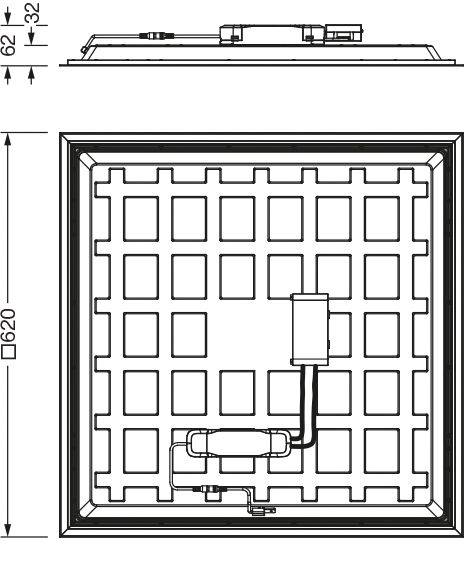 LED-Panel 620x620mm Apollon 28W 4000K ws 4000lm Konv IP20