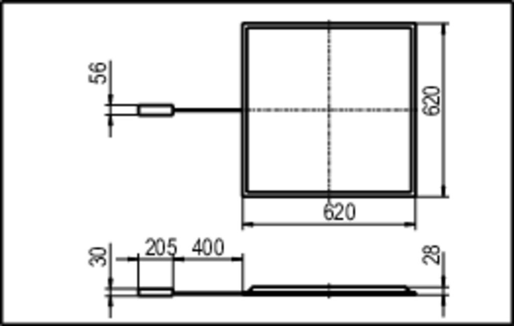 LED-Deckeneinbauleuchte 33W 4000K 4300lm ws Konv Dimmung DALI IP20 620x620x28mm