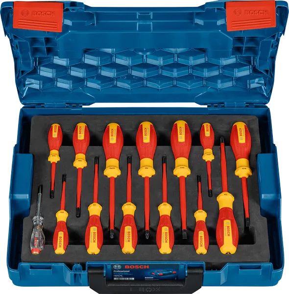 Schraubendreherset 14tlg 2PH 5PZ 2Komp 4Schlitz 2TX Schutzisoliert 1000V L-Boxx