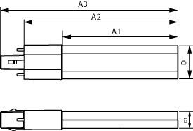 LED-Röhrenlampe G23 5W 4000K 550lm E ws mattiert 120° AC Ø31x166mm 220-240V