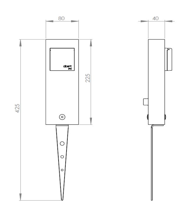 Steckdosensäule Metall an 1Steckd anth 225x80x40mm IP44