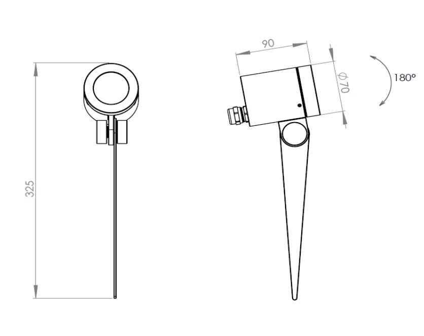 LED-Wegeleuchte 50W IP54 anth Alu Gl_tr 1LED GU10