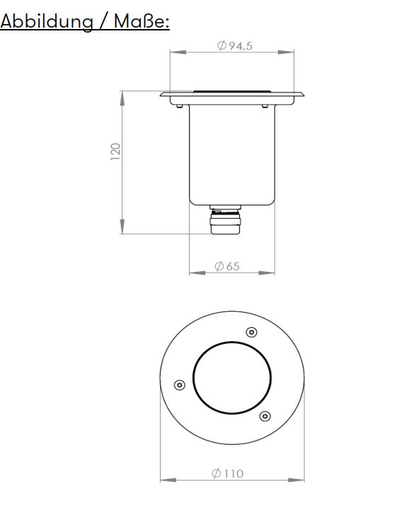 LED-Bodeneinbauleuchte 50W IP67 GU10 edst LED austauschbar 1LED