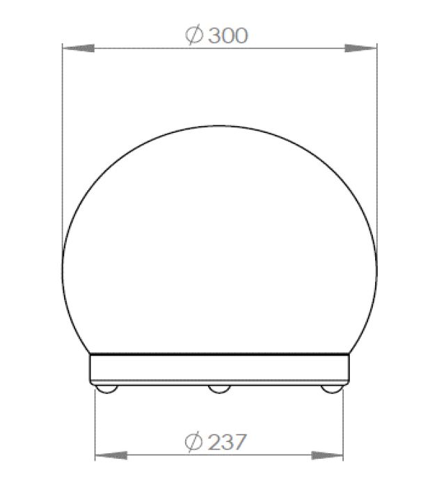 LED-Kugelleuchte Ø300mm IP65 50W
