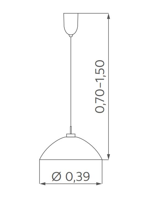 LED-Pendelleuchte 60W JULIE pt E27 sym IP20 1LED LED austauschbar Ø390mm