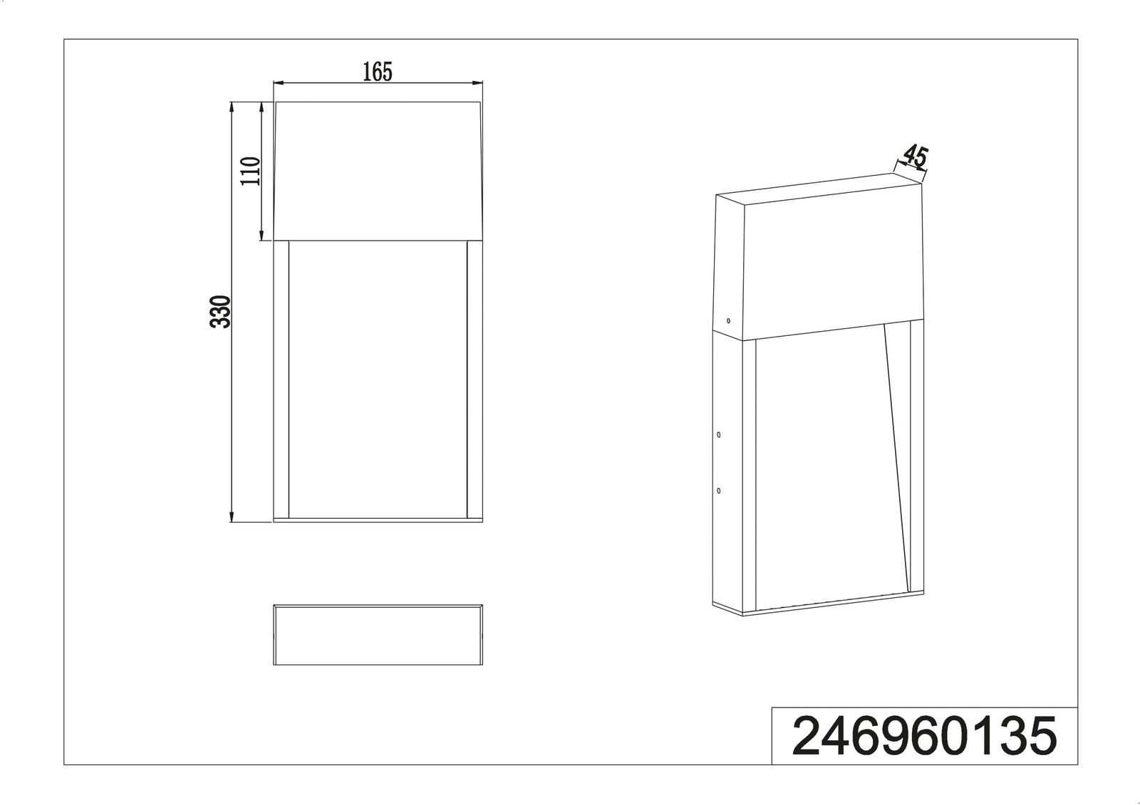 LED-Wandanbauleuchte SALMON 11W 3000K 1200lm anth Konv IP44