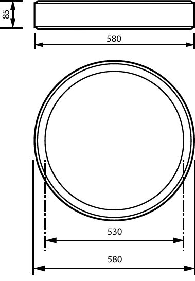 LED-Anbauleuchte ESSENTIAL 34,5W 3000K 4416lm ws Konv Dimmung DALI IP20
