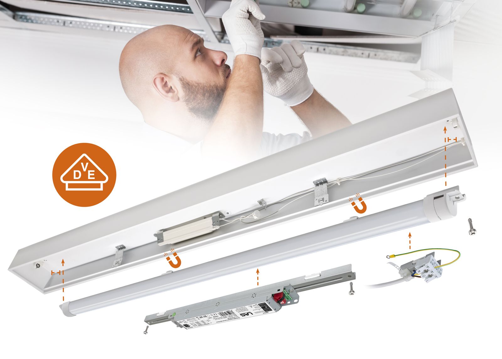 LED-Lichtleiste 24W 3000-4000K 3840lm Konv 1LED IP20 1130x28x28mm