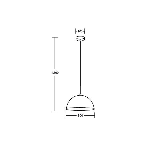LED-Pendelleuchte 15W sw E27 sym IP20 1LED LED austauschbar Ø300mm