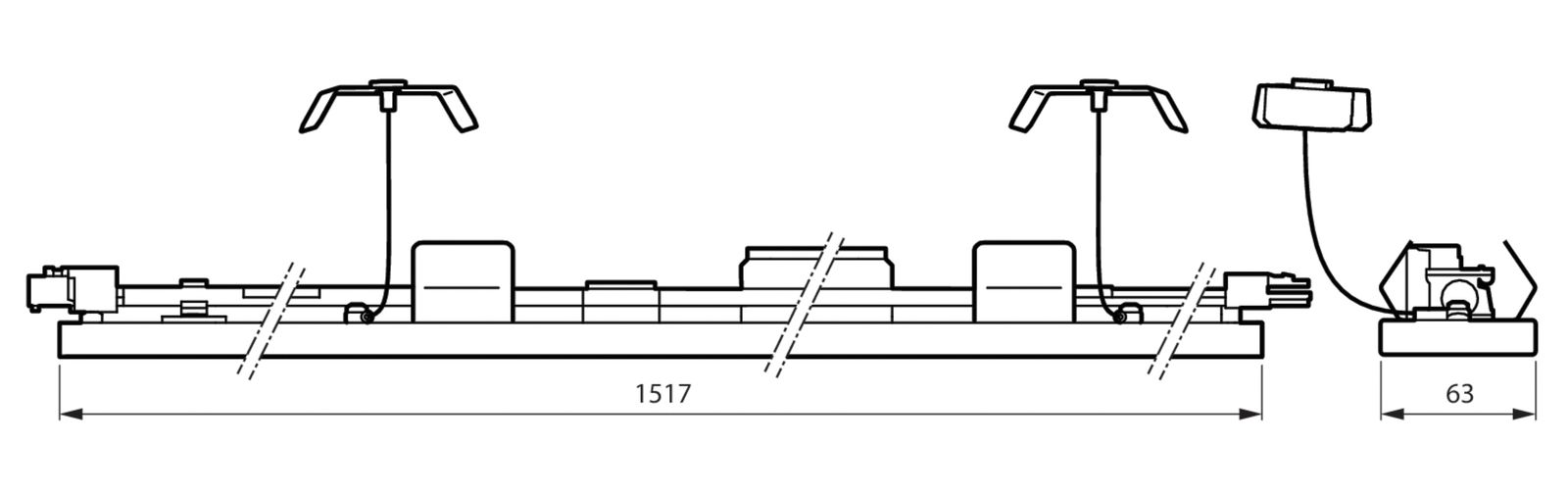 LED-Geräteträger 36W Maxos universal ws 4000K 5700lm 1LED IP20 62x1517x46mm