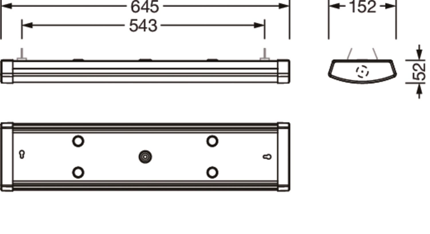 LED-Wannenleuchte Siluette 21 20W 2630lm 3000-5000K ws Konv IP44 600x152x53mm