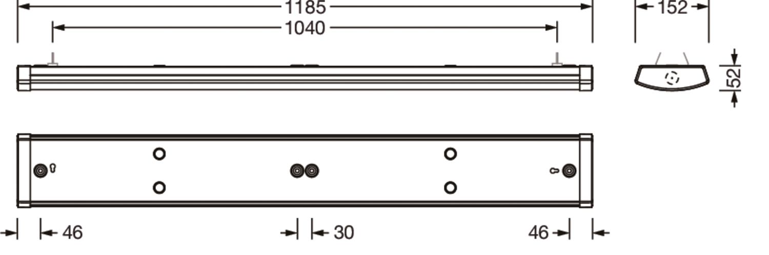 LED-Wannenleuchte Siluette 21 35W 5010lm 3000-5000K ws Konv IP44 1200x152x53mm