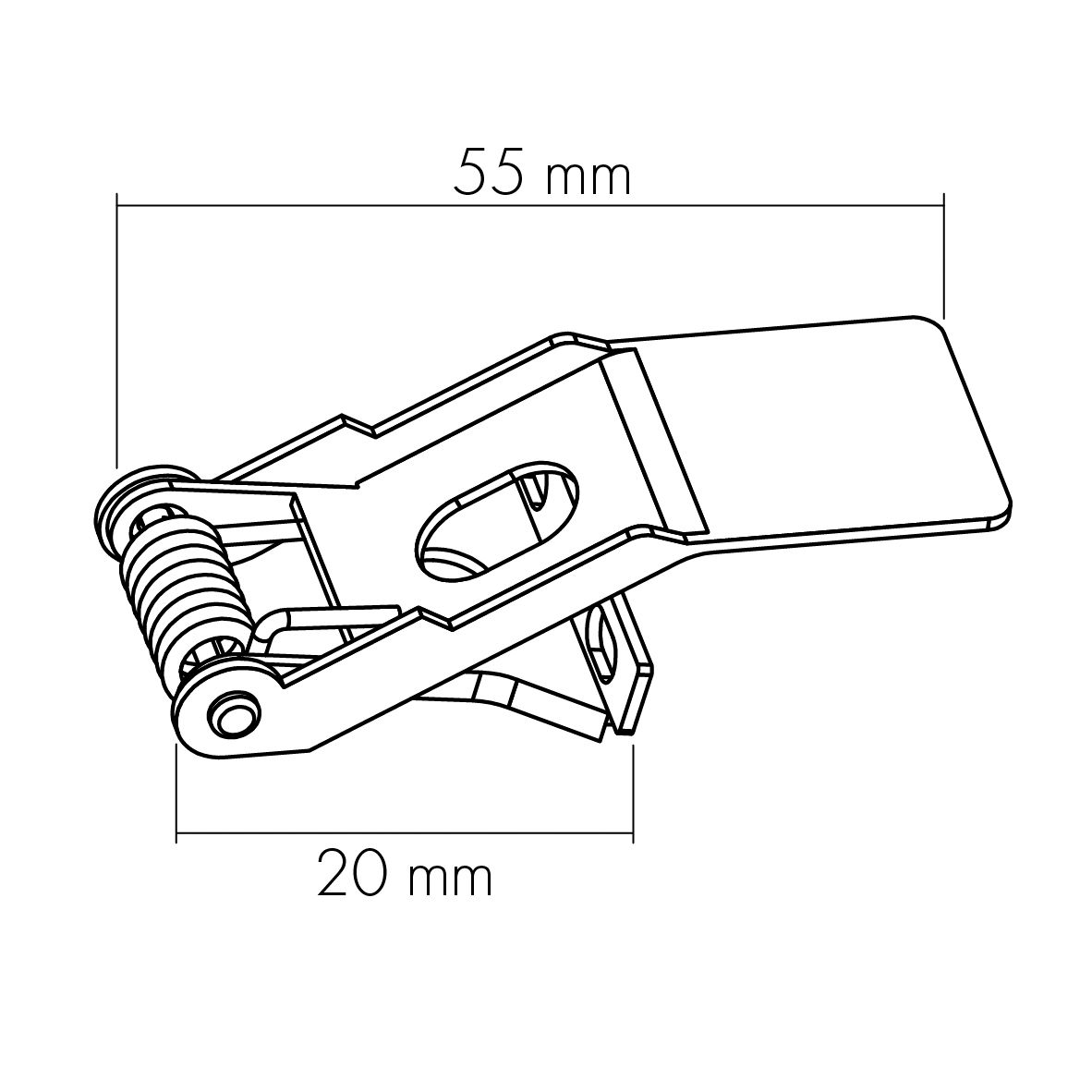 Einbaufeder gr ST L55mm B50mm H20mm
