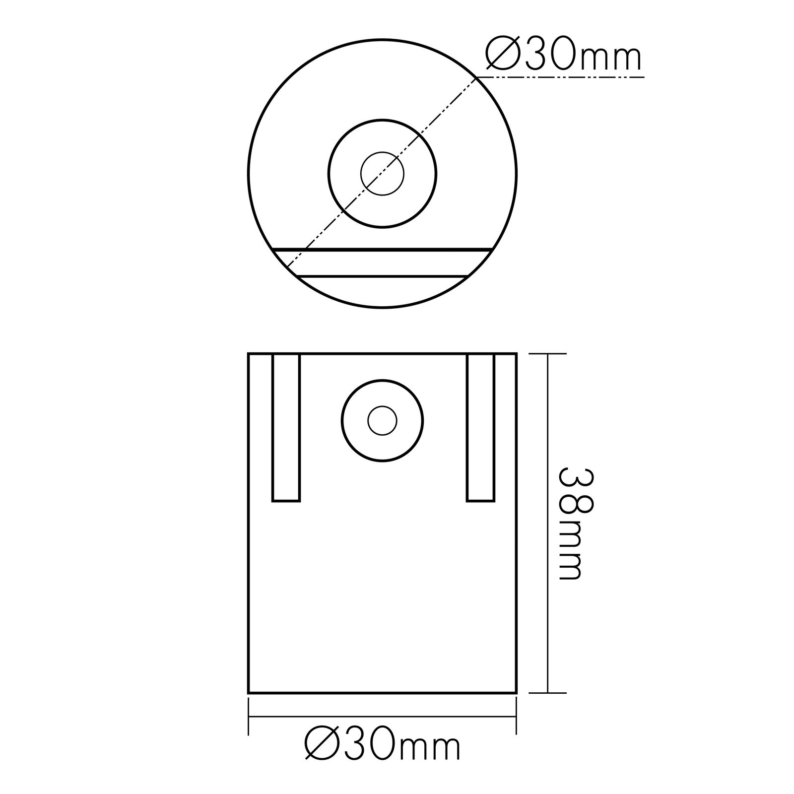 Befestigungsset ws Alu Ø30mm H38mm