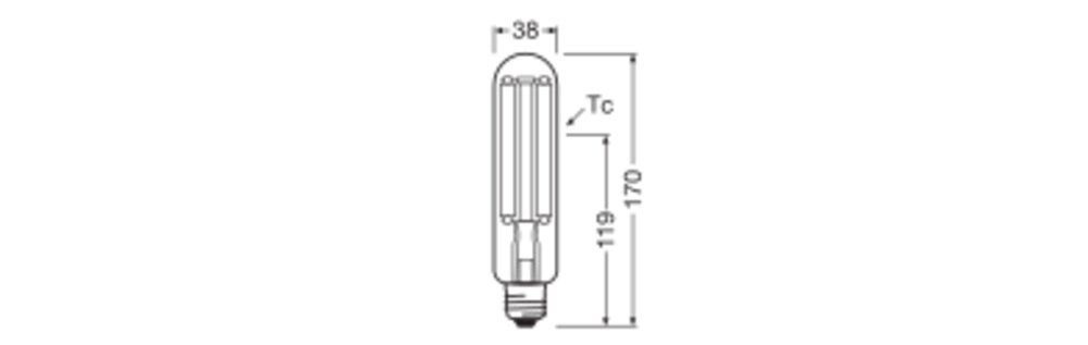 LED-Röhrenlampe FM E27 15W 1800K go 360° 1600lm kl Filamentlampe AC Ø38x170mm