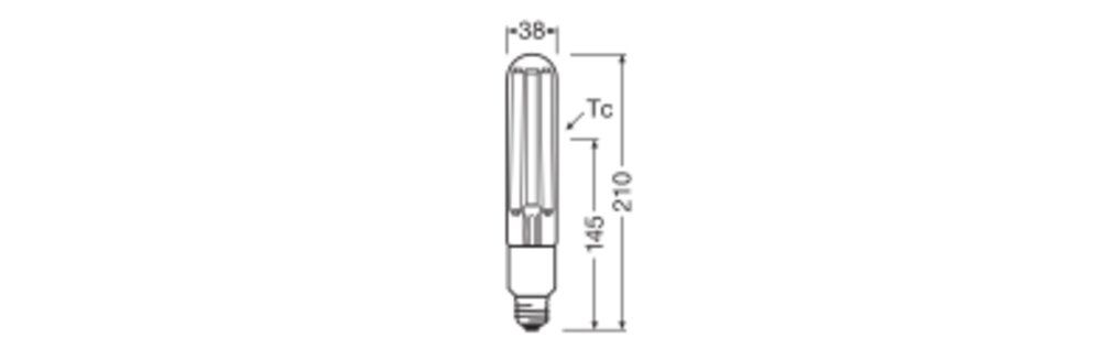 LED-Röhrenlampe FM E27 23W 1800K go 360° 2500lm kl Filamentlampe AC Ø38x210mm