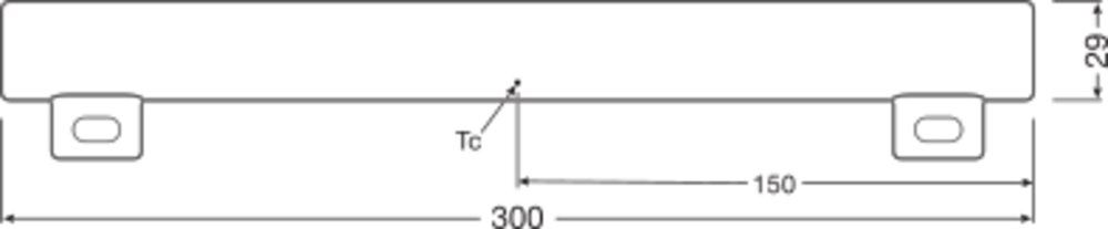 LED-Linienlampe S14s 3W 2700K 275lm F ws dim mattiert dimmbar 190° AC Ø29x300mm