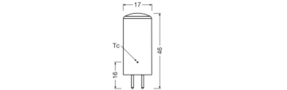 LED-Röhrenlampe GY6,35 3,8W 2700K 470lm E dim ws kl dimmbar 320° UC Ø17x46mm 12V